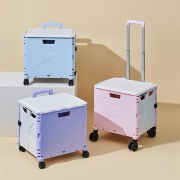 四輪拉桿車戶外家用彩色購物車買菜車快遞露營拉桿推車收納拉桿車