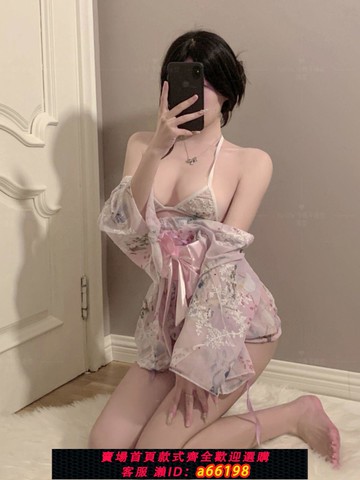 【台灣公司 可開發票】日系性感風深V領和服連衣裙收腰蝴蝶結絲少女修身微喇袖制服短裙