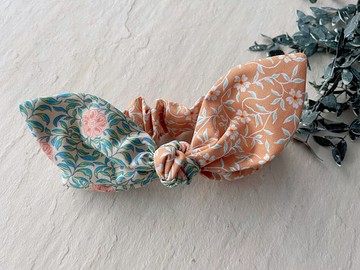 古典小女仕     手工純棉綁帶式蝴蝶結寶寶髮帶