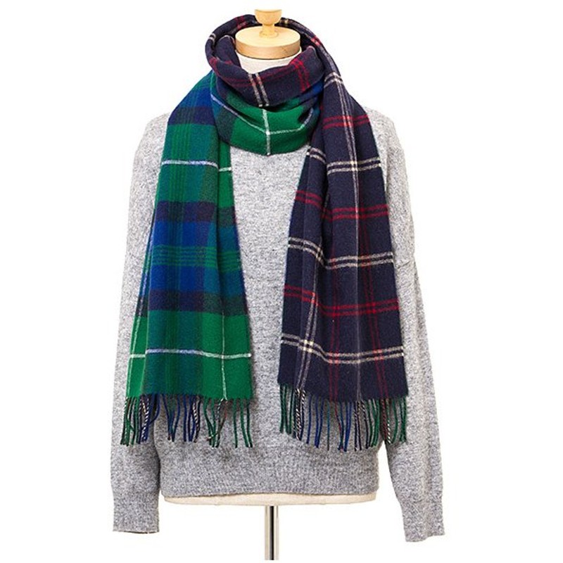 GLEN PRINCE グレンプリンス ラムウール リバーシブルチェックストール タータンチェック Lambswool Wrap SCARVES 卓越