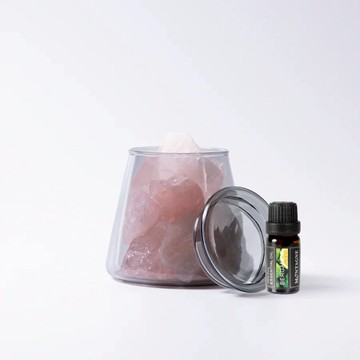 【Montagne】粉水晶｜富士山晶礦杯鍍色款（贈杯蓋）｜佛手柑10ml _廠商直送