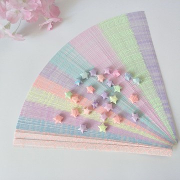 夜光折星星摺紙條可愛卡通幼兒園兒童手工diy摺疊發光許願星星紙