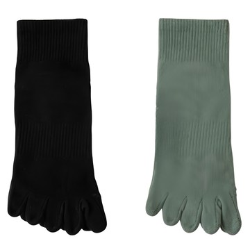 NICOFUN 愛定做 短筒五趾防滑瑜伽襪 女襪 FYK24YOGA04 22.5~25cm 黑色 + 綠色 70g  黑色  綠色