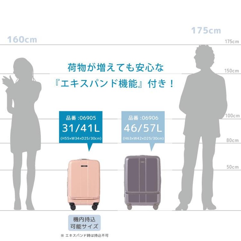 公式スーツケース ACE フォールズ Sサイズ 機内持ち込み フロント