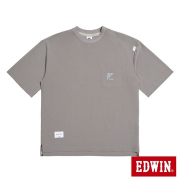 EDWIN 男款 EFS 大寬版透氣圓領短袖T恤(淺灰色)