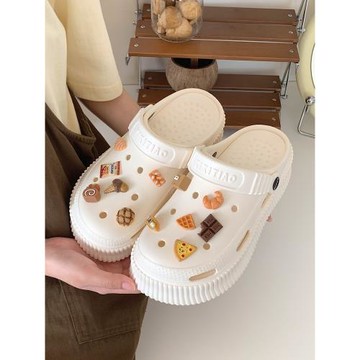 厚底增高松糕沙灘涼拖鞋女夏季外穿防滑踩屎感eva可愛零食洞洞鞋