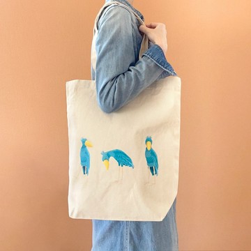 鯨頭鸛 托特包 船型底部 厚帆布托特 萬用包 通勤 上學 動物 鳥 時尚 可愛 禮物