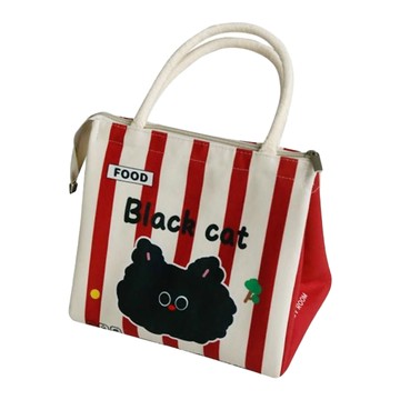 Mega 時尚多彩動物加厚鋁箔保溫袋  23 x 17 x 21cm  紅色黑貓  1個