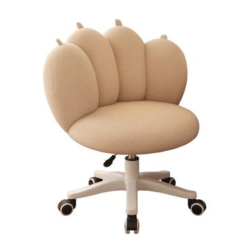 奶油風可旋轉升降化妝凳 小戶型臥室美甲梳妝椅 貓爪造型電腦椅