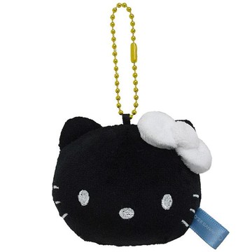 小禮堂 Sanrio 三麗鷗 Hello Kitty 絨毛玩偶吊飾 (黑大臉款)