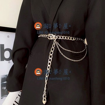 金屬腰帶皮帶褲腰帶鏈條潮褲鏈女時尚配牛仔褲裝飾連衣裙子【淘夢屋】