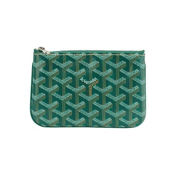 Goyard Senat Mini Pouch 帆布一字拉鍊零錢包(綠)