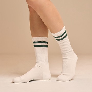 【FOOTER除臭襪】Brooklyn144 美式針織襪(N200-綠條紋)