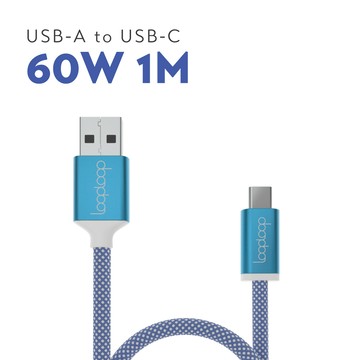 LoopLoop 磁吸式編織傳輸線C to C100W + C to USB-60W -1M - 兩入組