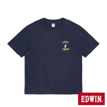 EDWIN 男裝 金蘭食品 金蘭瓶寬版短袖T恤-丈青色