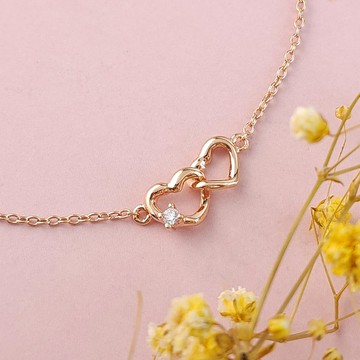 AchiCat．愛心手鍊．925純銀．心心相依．HS3004