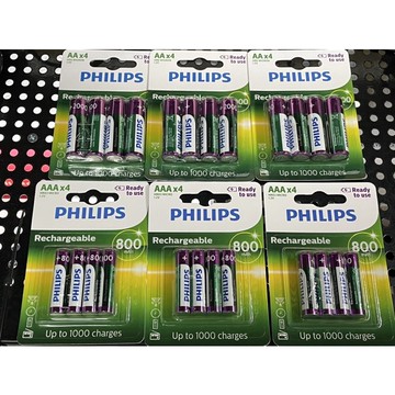 【空拍攝】 PHILIPS 鎳氫低自放 3號、4號充電電池
