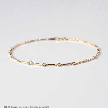 四季瘦竹手鏈女簡約顯瘦14K包金打標百搭不掉色不過敏洗澡不用摘