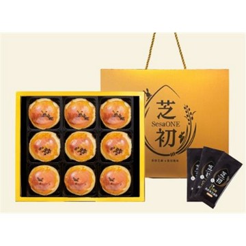 (預購)【芝初】2026年黑芝麻Q潤蛋黃酥9入禮盒-2盒組(每盒內含黑芝麻Q潤蛋黃酥x9、8倍細高鈣黑芝麻粉隨手包7gx3 )