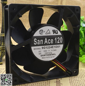 （工廠製造）（品質保證）可開發票 原裝三洋SAN ACE 120 9G1224E1D01 24V 0.34A 3線 變頻器風扇