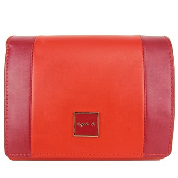 agnes b.方牌雙色翻扣短夾-橘