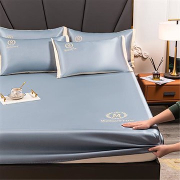 新款冰絲席床笠三件套夏季空調房透氣單件床包床套涼席子1.8m1.5