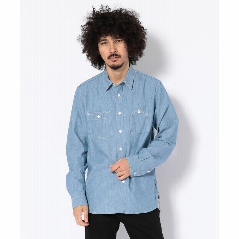 ショット Schott ショット Indigo Chambray Shirt シャンブレーシャツ メンズ ブルー L Schott 通販 Lineポイント最大get Lineショッピング