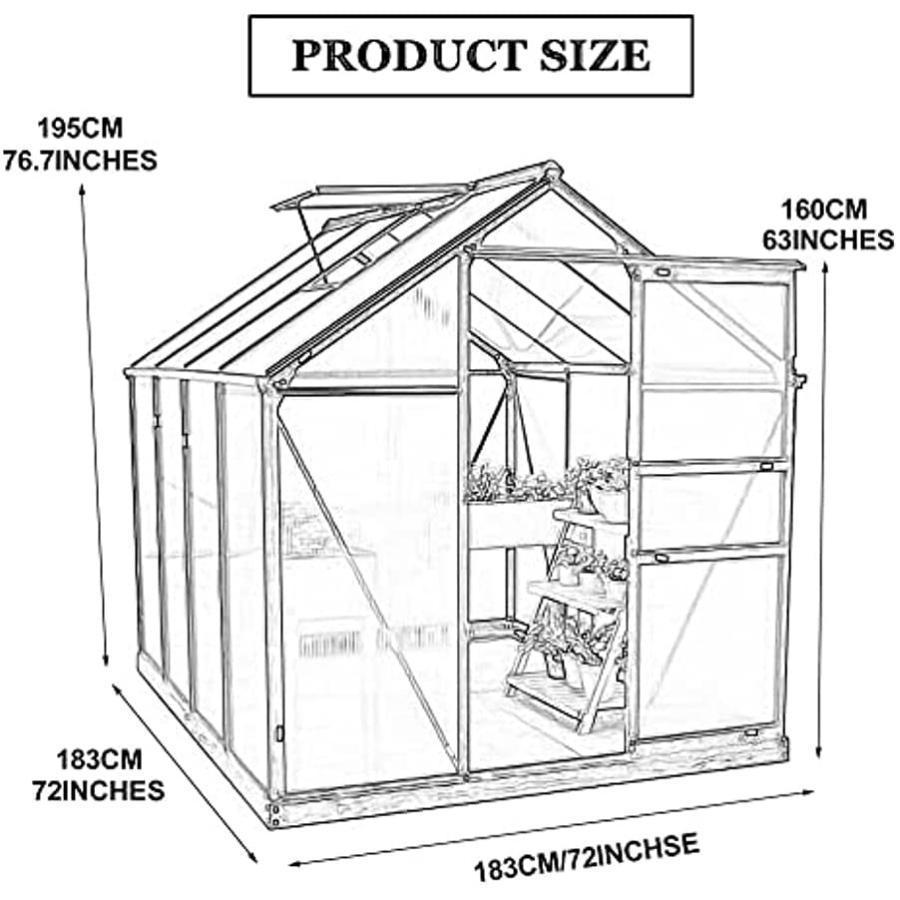 ビニールハウス 大型 温室 アルミ 花園温室 ホーム温室 温室 ビニールハウス用ビニール 防風 防水 UV防止 寒さ対策 ガーデン温室 観葉植物 室外飼育 家庭菜園 温