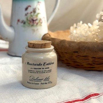 * 50834-迷人法國Delouis fils芥末陶罐