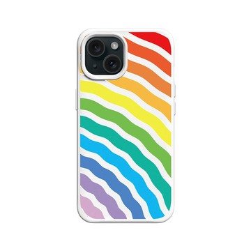 iPhone 15 SolidX 白 - Positive Vibes / 正好能量 - 彩虹漣漪