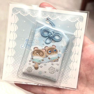 🔥臺灣出貨 博主同款豆狸粒狸冬日御守可愛學生少女刺繡好運吊飾祝福平安掛件