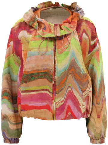 Ulla Johnson - Atlas abstract-print jacket - women - Linen/Flax/Polyurethane - S - Green