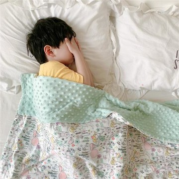 豆豆毯絨四季可用安撫兒童毯子嬰兒新生撫觸被子蓋毯日式兒童毛毯