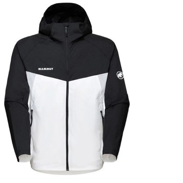 MAMMUT 男 Convey WB Hooded AF 輕量防風透氣連帽外套.夾克.風衣/可壓縮打包/1012-00530-0246 白/黑