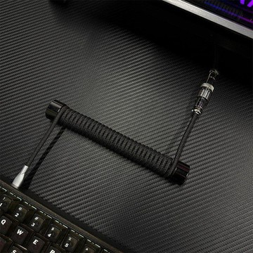 馬卡龍編織8K磁軸機械一拖二航插線 彈簧線分離式航插線 傳輸線 二合一 type c線 電腦配件