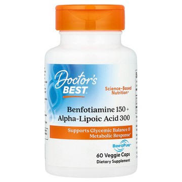 Doctor's Best, 苯磷硫胺 150 + α-硫辛酸 300，60 粒素食膠囊