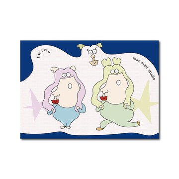 雙胞胎瑪莉痘痘明信片