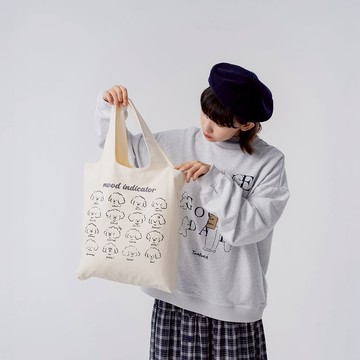 Tombonia 小狗心情指標帆布肩背包