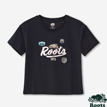 Roots 女裝 ROOTS PATCHES 短袖上衣（黑色）