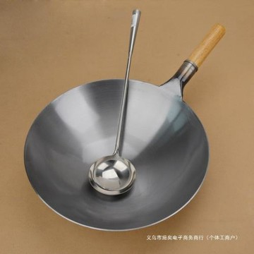 老式鐵鍋炒鍋純手工家用炒菜鍋煤氣灶加厚大馬勺飯店廚師鍋 鐵鍋