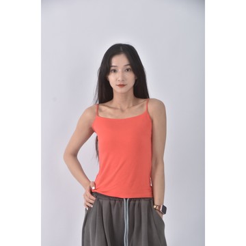 (S) 無袖橘色上衣二手衣