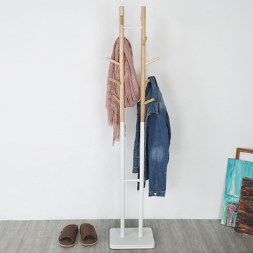 【Homelike】 喜家居雙桿衣帽架(白色)(1966)