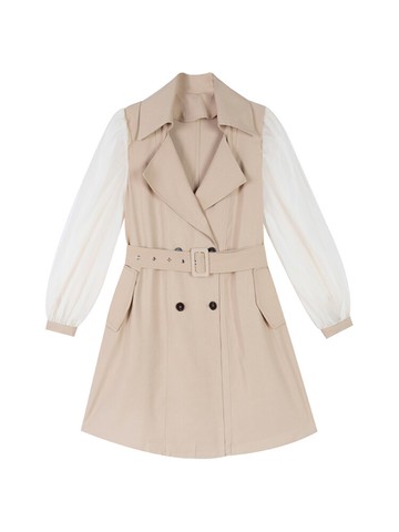 2020年時尚炸街氣質連衣裙秋裝新款中長款風衣設計感百搭薄款外套