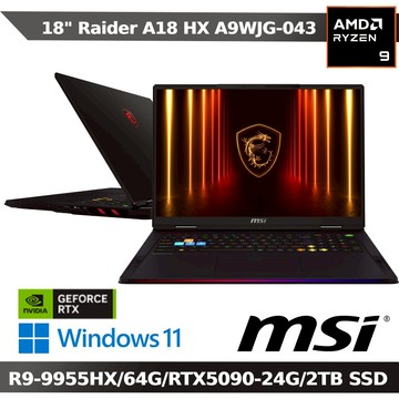 【首發預購】【MSI 微星】Raider A18 HX A9WJG-043TW 18吋電競筆電