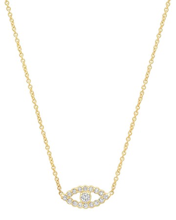 Diamond Open Evil Eye Necklace