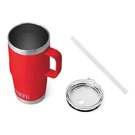 YETI Rambler 25 oz Straw Mug, Vacuum Insulated, Stainless Steel, Rescue Red並行輸入品