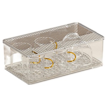 iSFun 堆疊透視 桌上大容量化妝品長收納盒 3.2L  透明色  1個