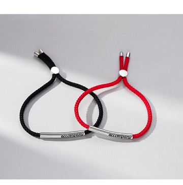 情侶銀手鍊女男一對情侶款小眾手繩手環【聚物優品】