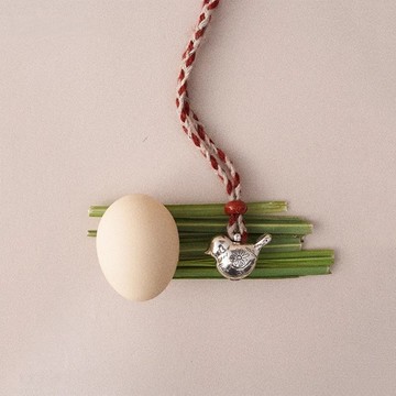 【日系森女】手工編織小鳥項鍊 復古銀飾 雙色棉繩 鎖骨鍊 文青