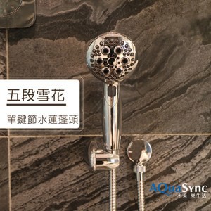 水美．五段雪花單鍵節水蓮蓬頭